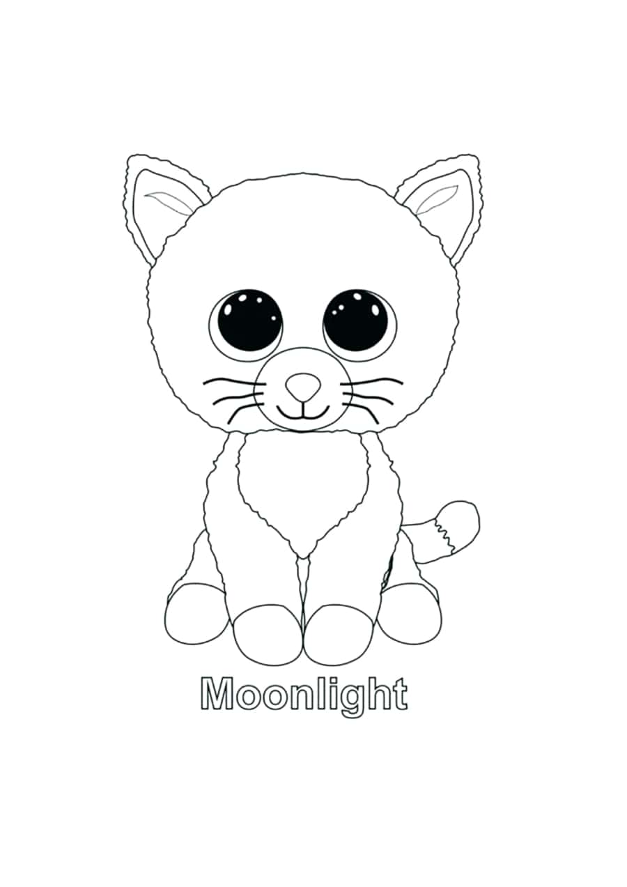 Moonlight Cat Beanie Boo Tracing Shape Pdf Free Vectors
